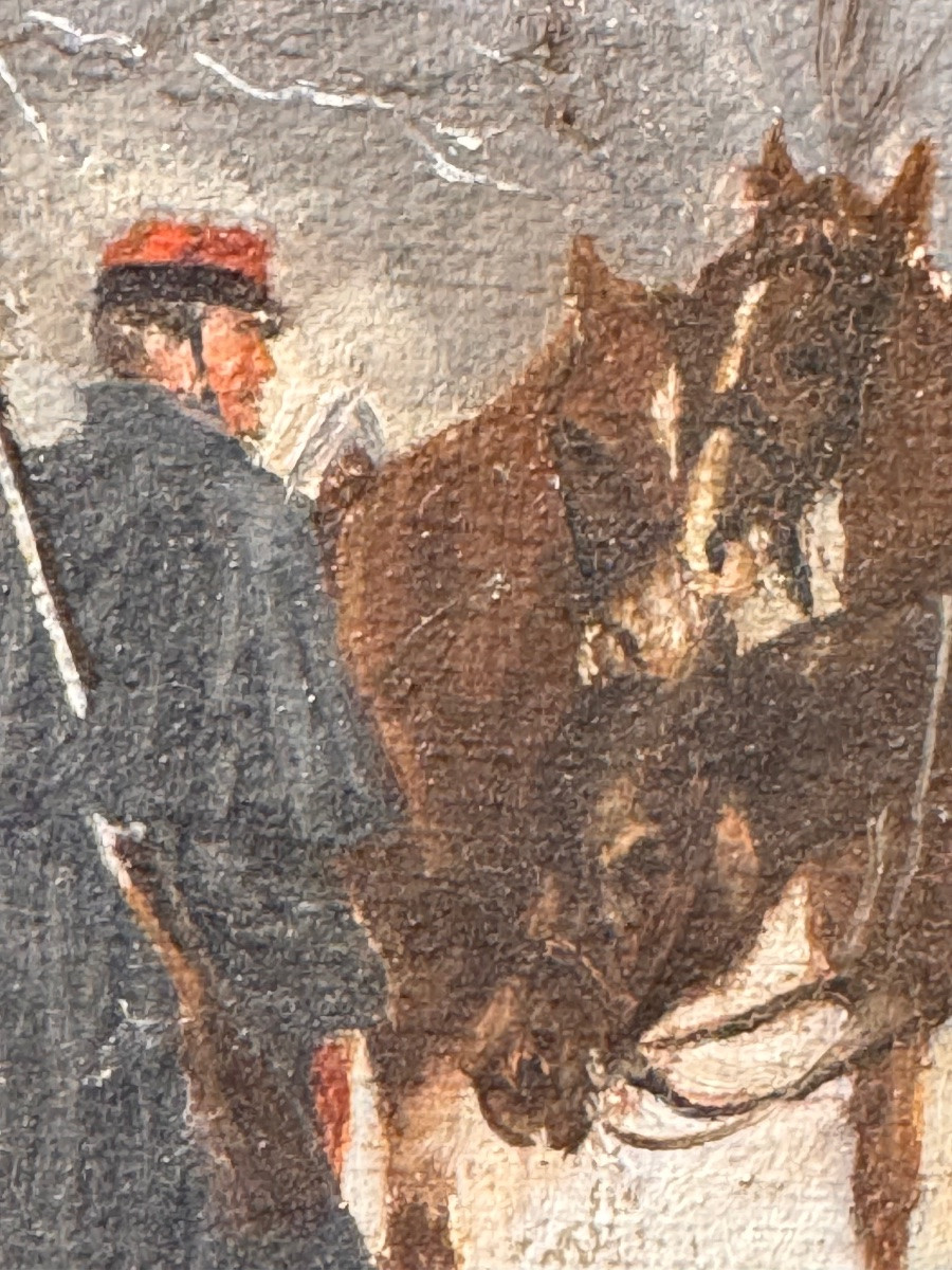 Pair Of Oils On Canvas - Charge Of Cuirassiers, 1870 War - Signed Boutarel-photo-1