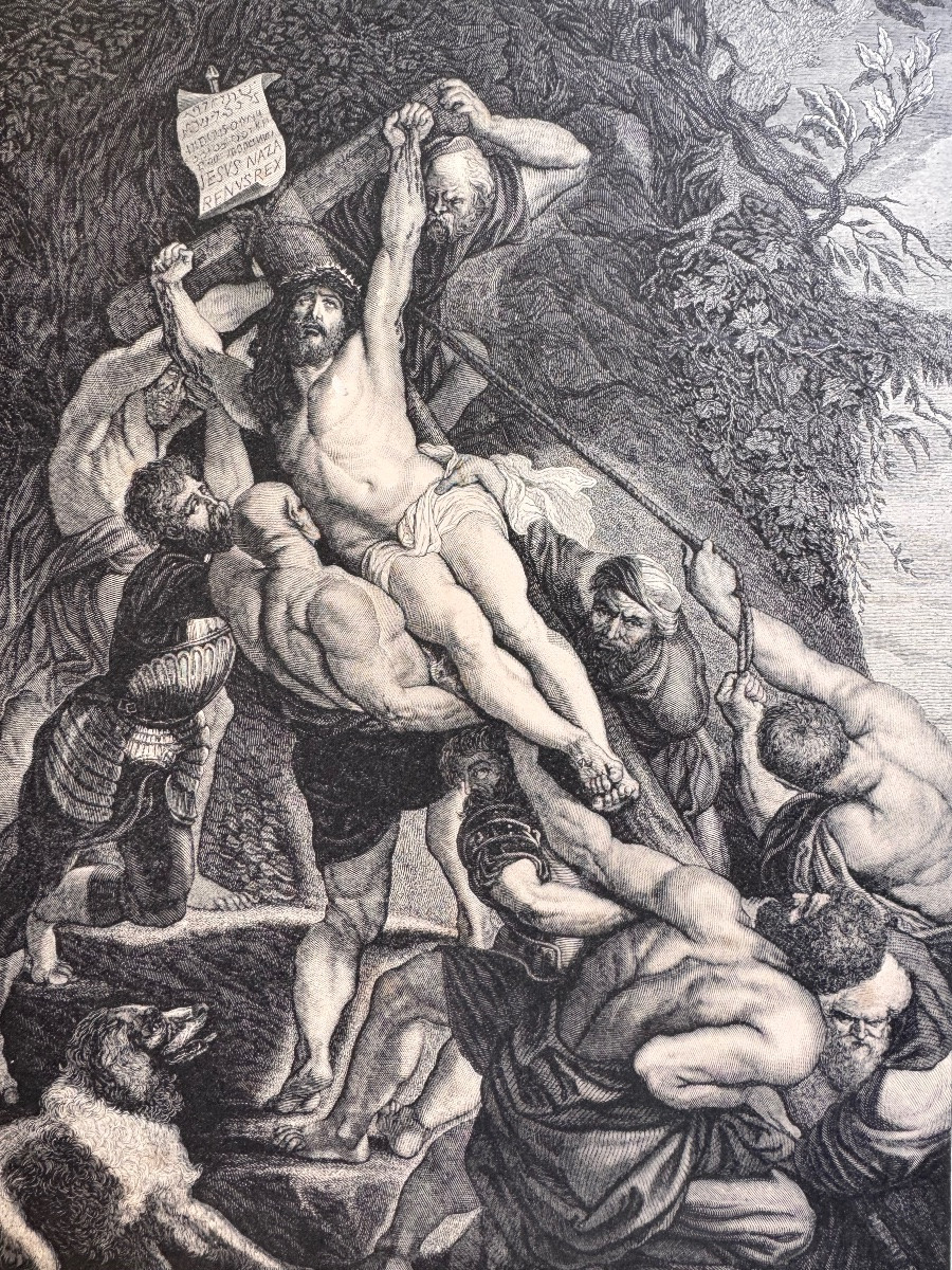 Triptych Of Engravings After Rubens - Scenes From The Passion - XIXth Century-photo-4