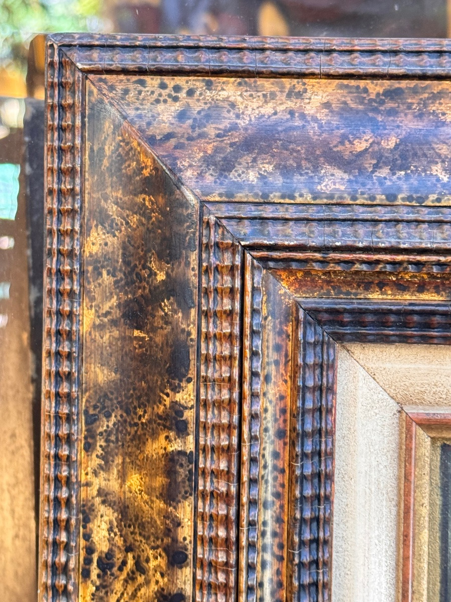 Oil On Canvas - Roses Over A Water Lily Pond - Signed F. Lindley - XIXs-photo-7