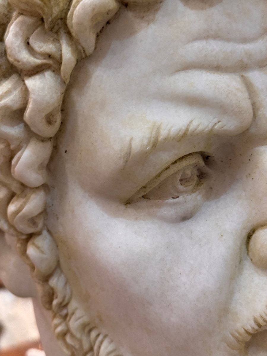 Bust Of Caracalla In White Marble, After Antique-photo-1