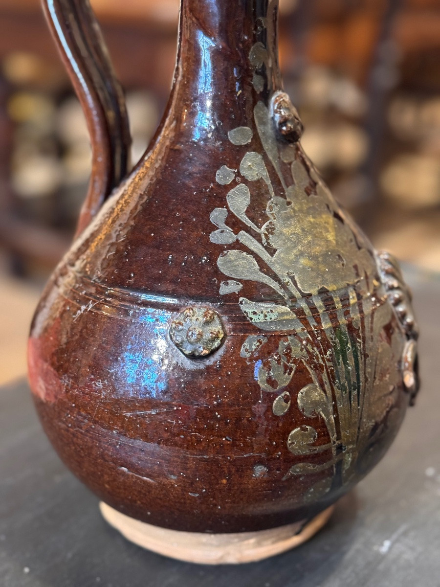 Aiguière en terre cuite vernissée brune, dite « demoiselle d’Avignon » ou Çanakkale-photo-6