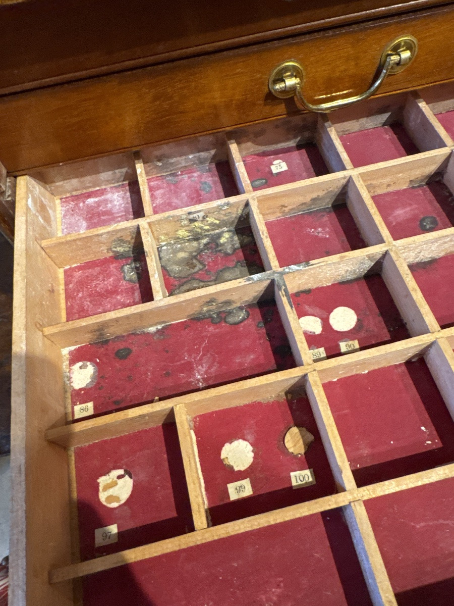 Coffret à collections en acajou à six tiroirs compartimentés, fin XIXe siècle-photo-7