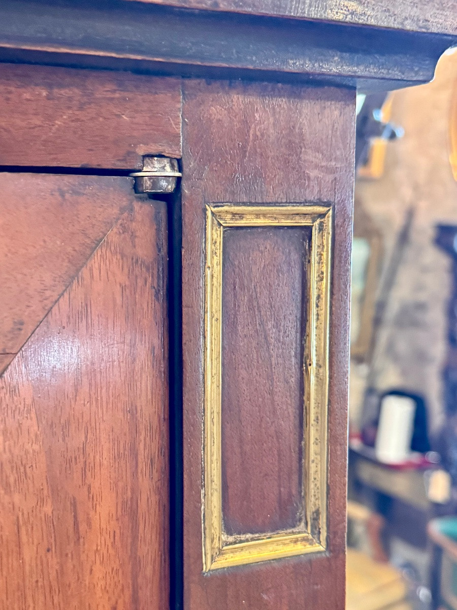 Secrétaire à Guillotine Louis XVI En Acajou – XVIIIe Siècle-photo-3