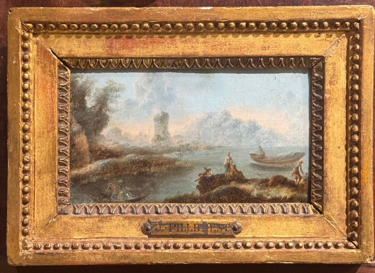 Pair Of Small Oils Attributed To Jean Baptiste Pillement-photo-3