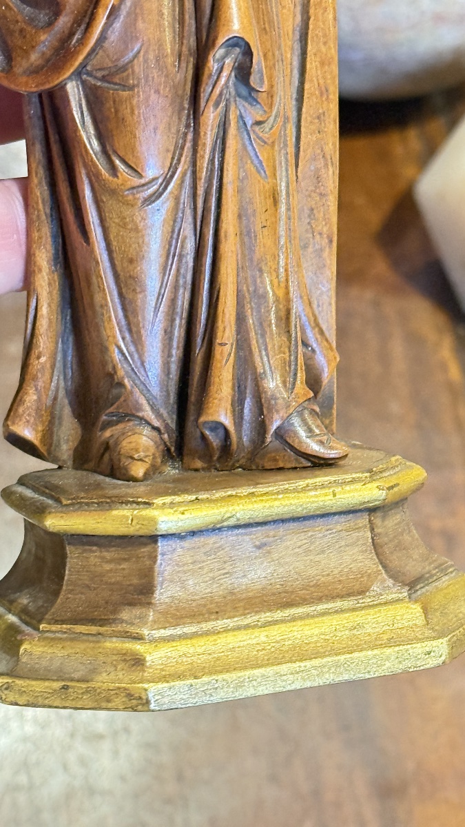 Paire de statuettes allégoriques néoclassiques en bois sculpté et doré – Italie, fin XVIIIe siè-photo-7
