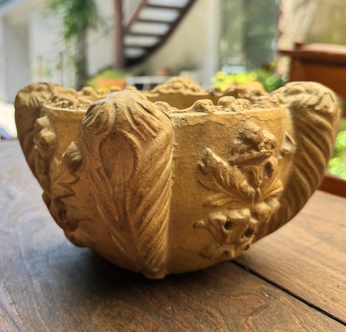 Molded Terra Cotta Ornamental Mortar With Renaissance Decor - 19th Century-photo-3