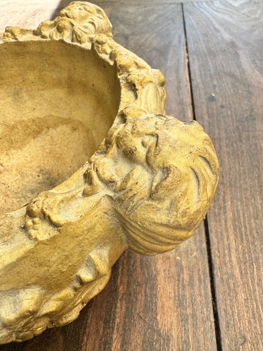 Molded Terra Cotta Ornamental Mortar With Renaissance Decor - 19th Century-photo-3