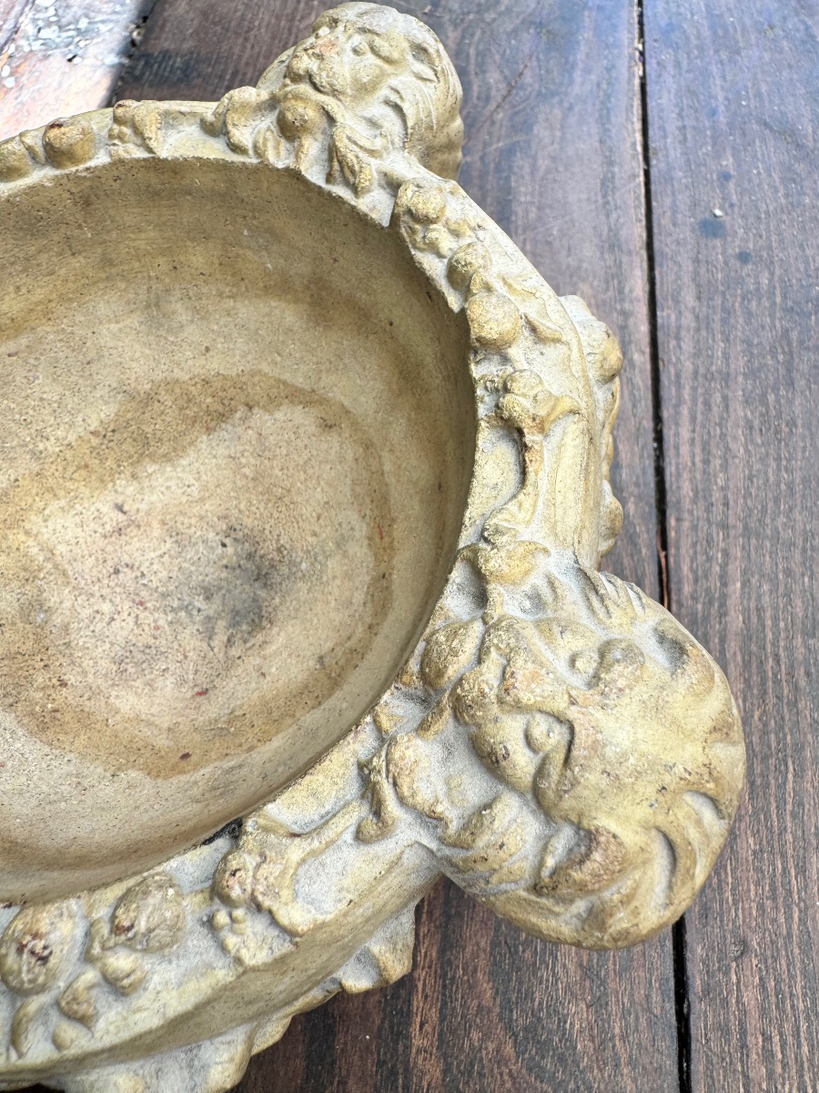Molded Terra Cotta Ornamental Mortar With Renaissance Decor - 19th Century-photo-4