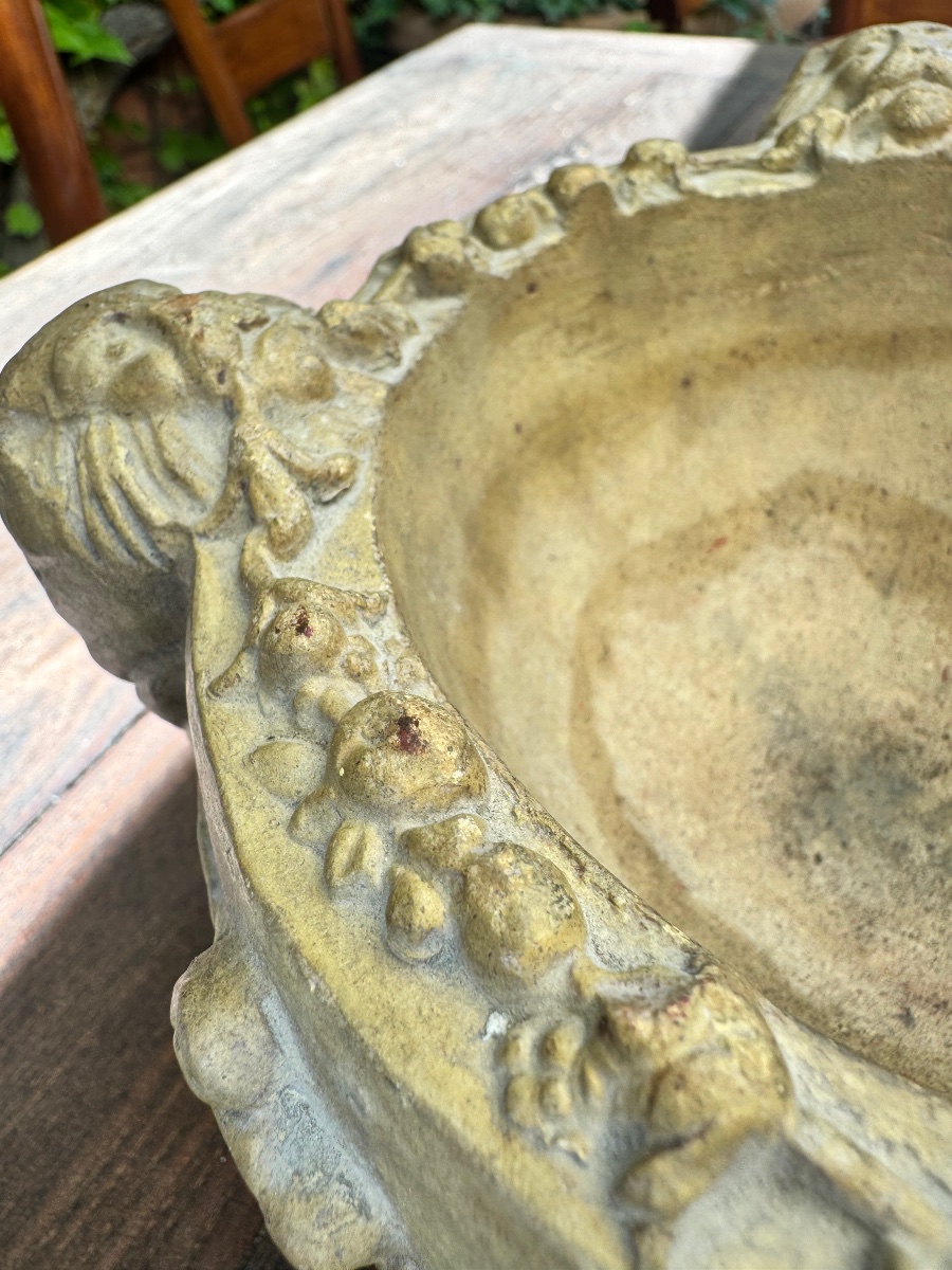 Molded Terra Cotta Ornamental Mortar With Renaissance Decor - 19th Century-photo-6