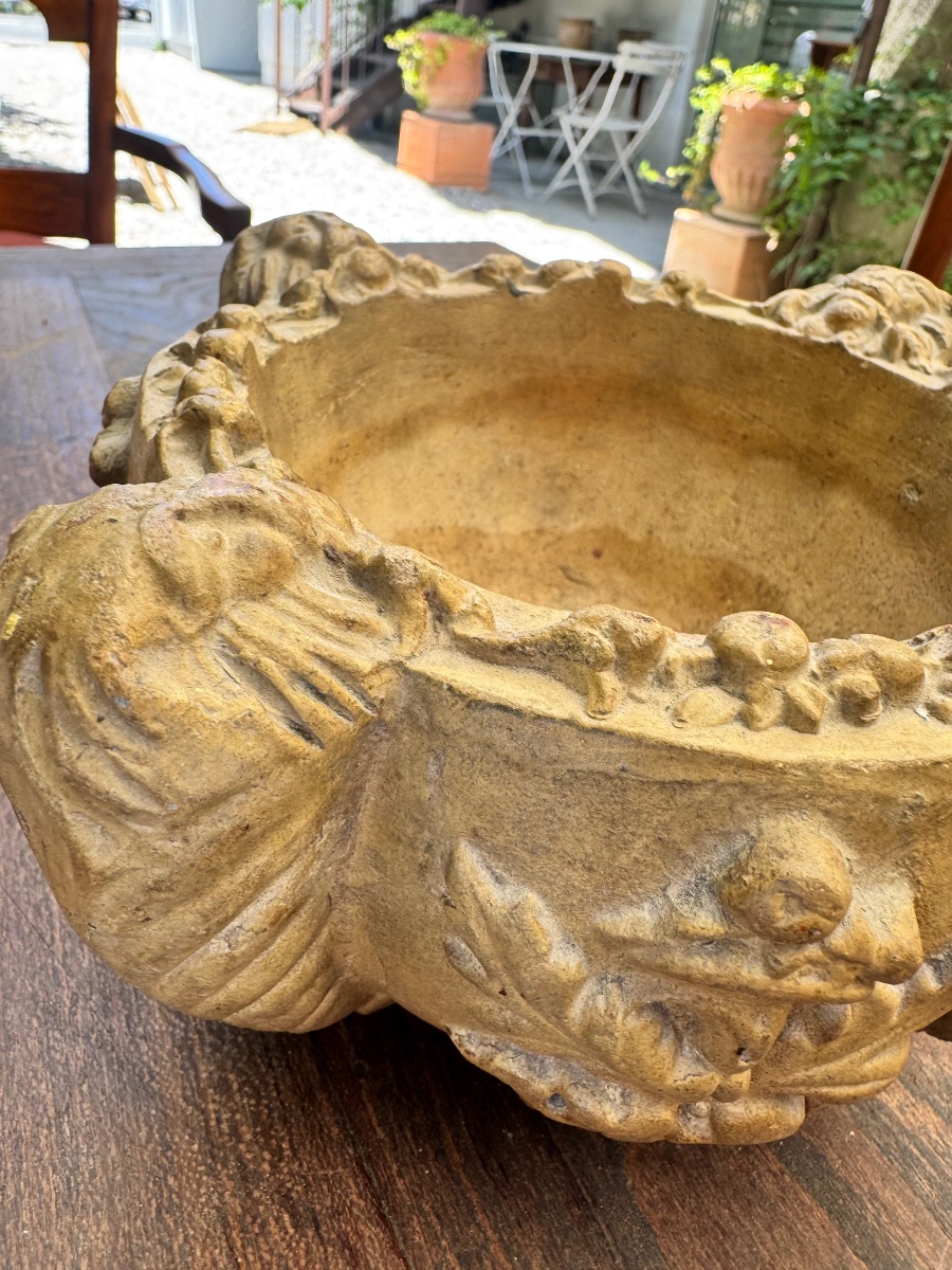 Molded Terra Cotta Ornamental Mortar With Renaissance Decor - 19th Century-photo-8