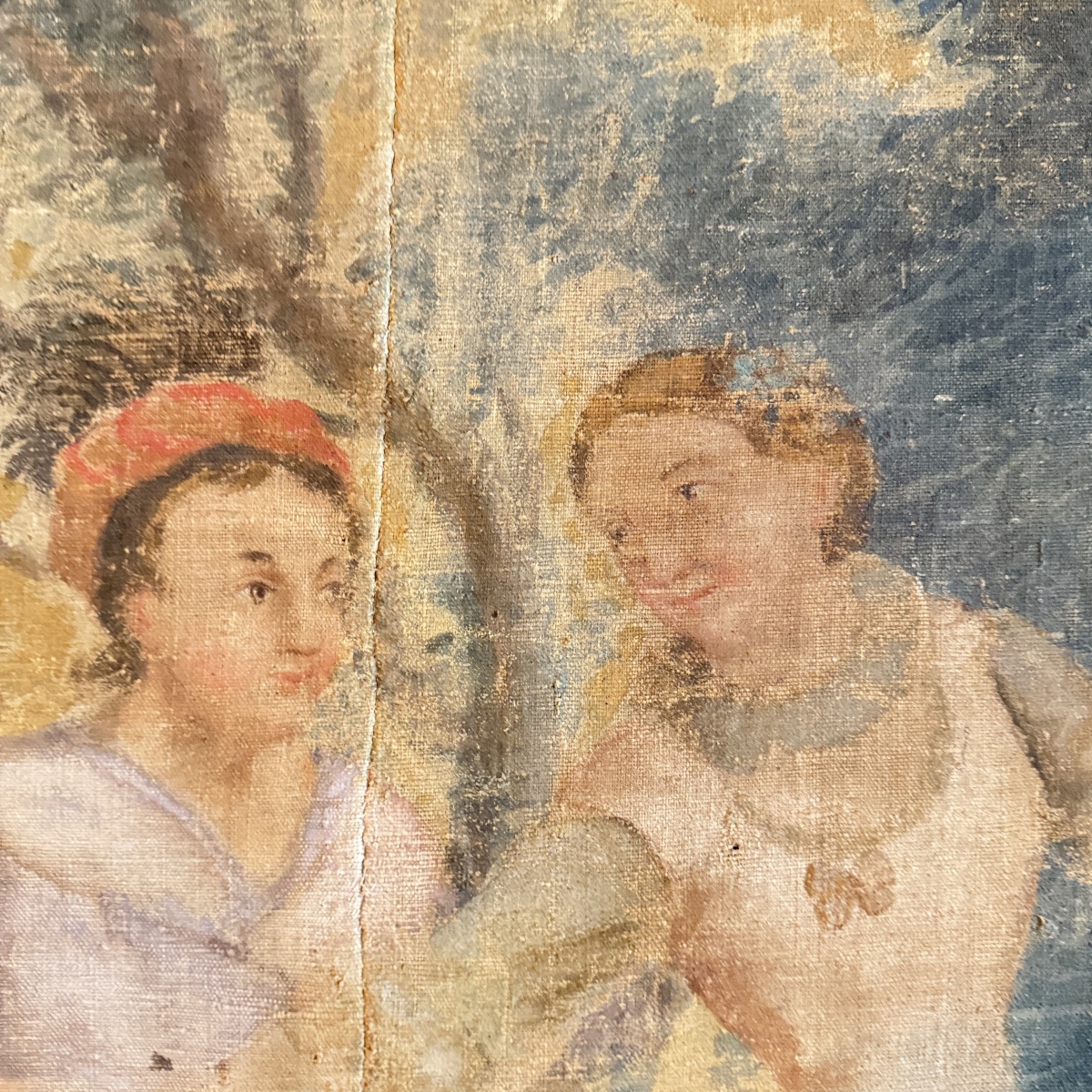 Large 18th-century Provençal Decorative Panel – A Romantic Scene Featuring A Swing-photo-6