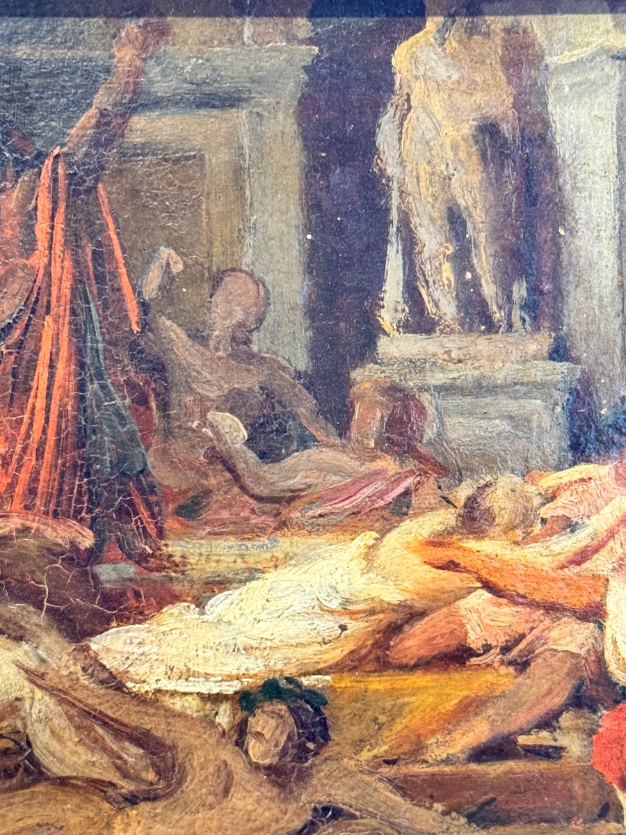 Fête bachique dans une villa romaine Pierre-Nicolas Brisset (1810-1890)-photo-3