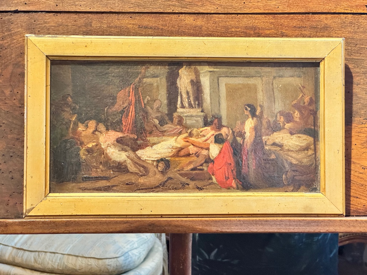 Fête bachique dans une villa romaine Pierre-Nicolas Brisset (1810-1890)-photo-5
