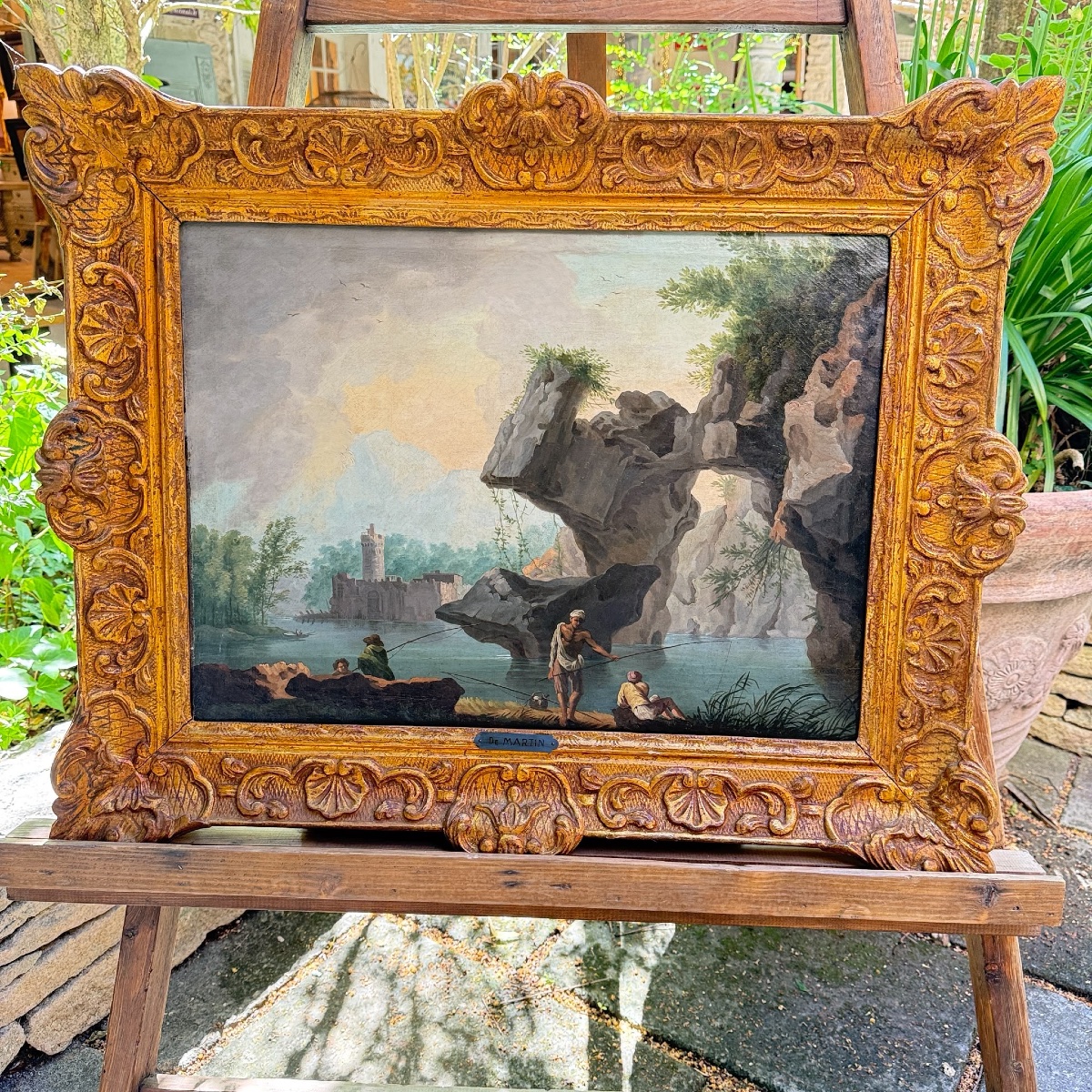 A Pair Of Lively Italian Landscapes, Signed L. De Martin And Dated 1779, Oils On Canvas-photo-2