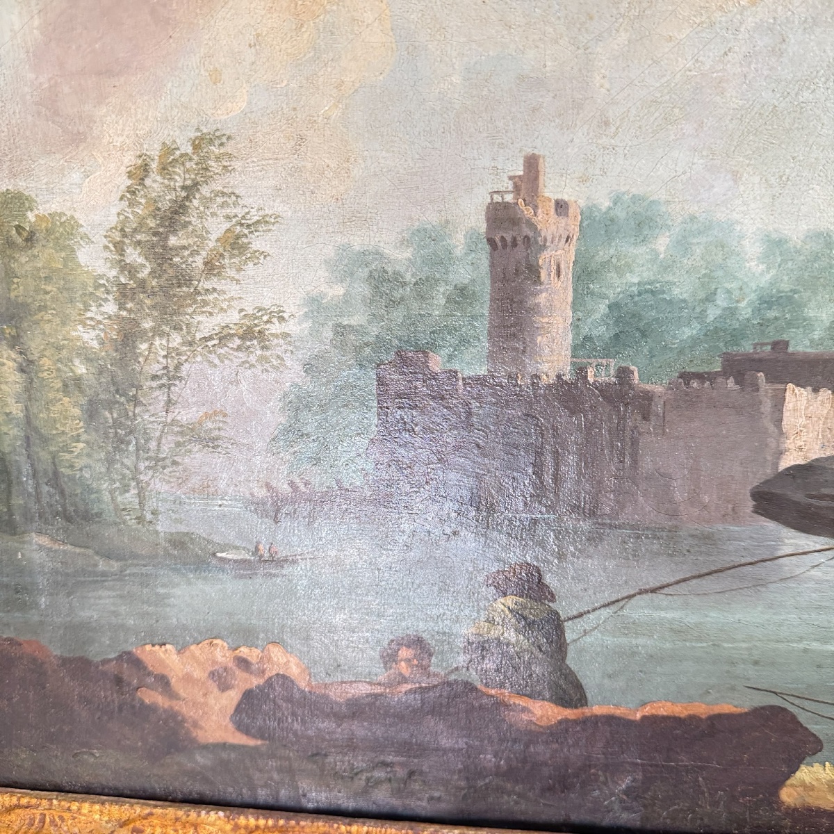 A Pair Of Lively Italian Landscapes, Signed L. De Martin And Dated 1779, Oils On Canvas-photo-2
