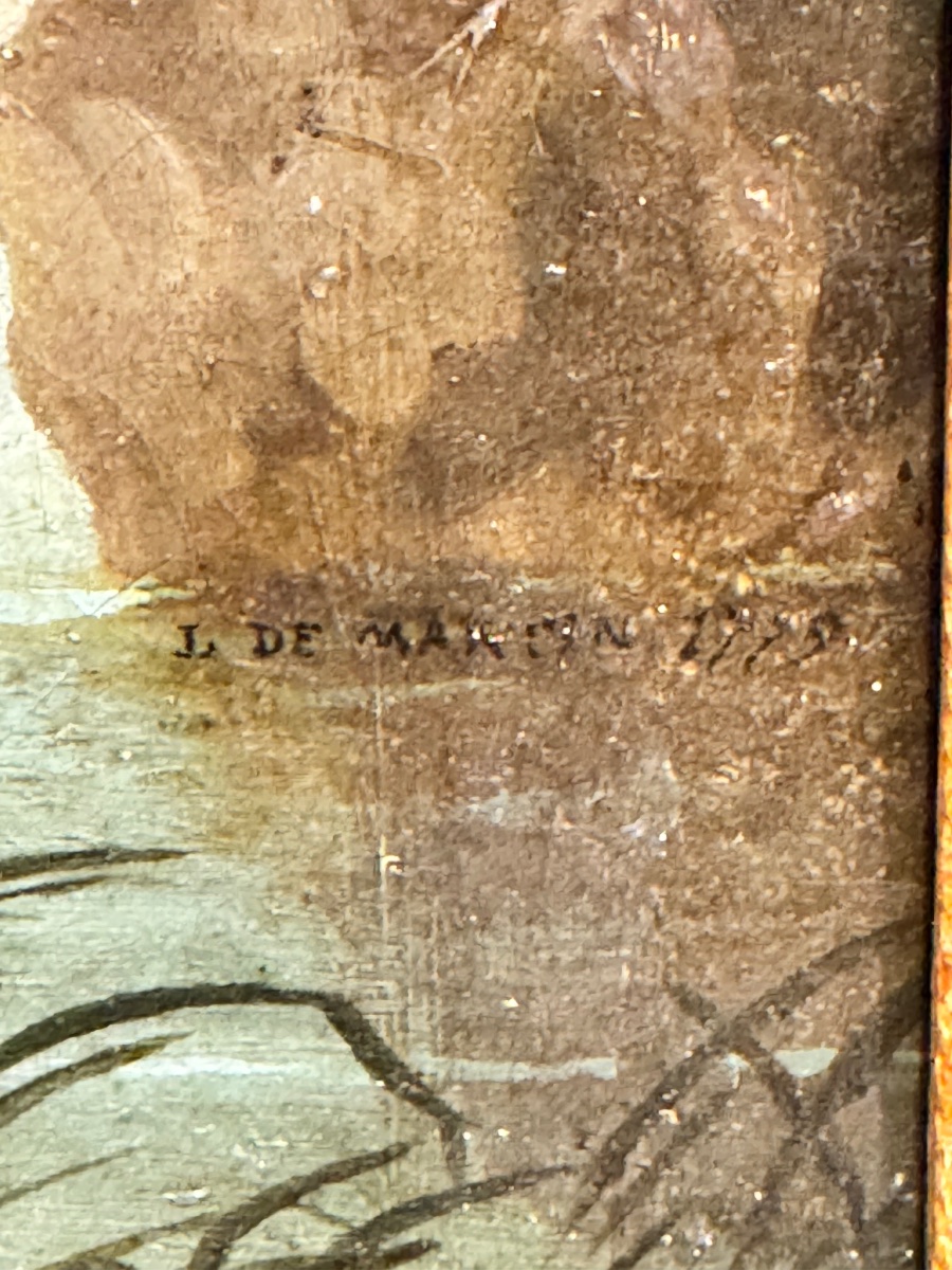 A Pair Of Lively Italian Landscapes, Signed L. De Martin And Dated 1779, Oils On Canvas-photo-5