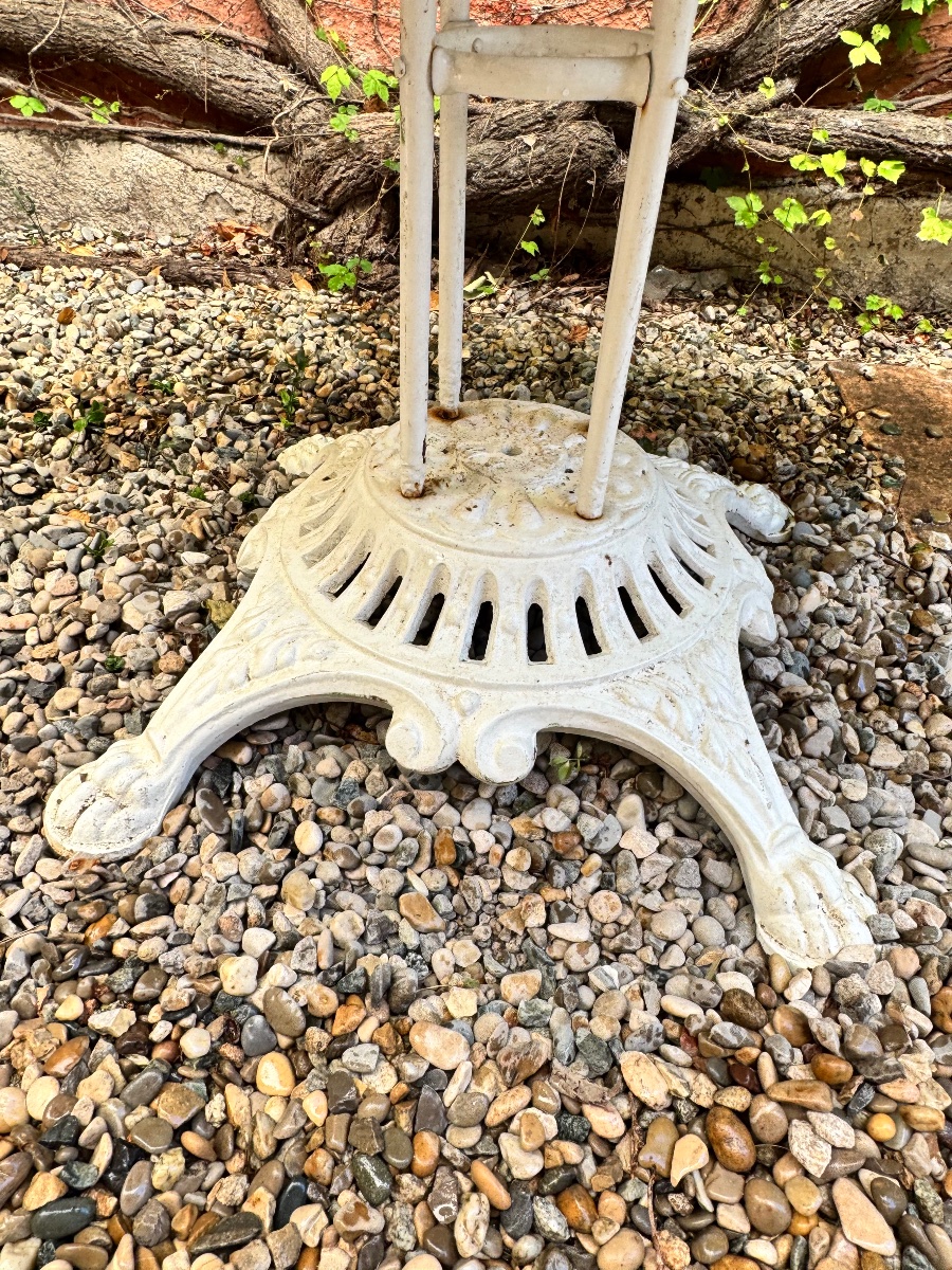 Table de jardin ovale en fonte et métal – XXe siècle-photo-1