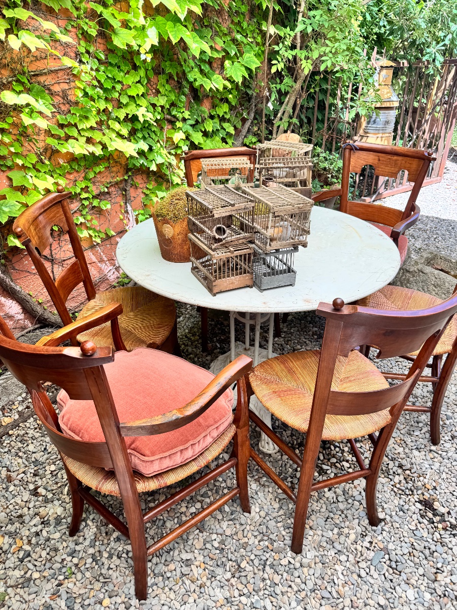 Table de jardin ovale en fonte et métal – XXe siècle-photo-8