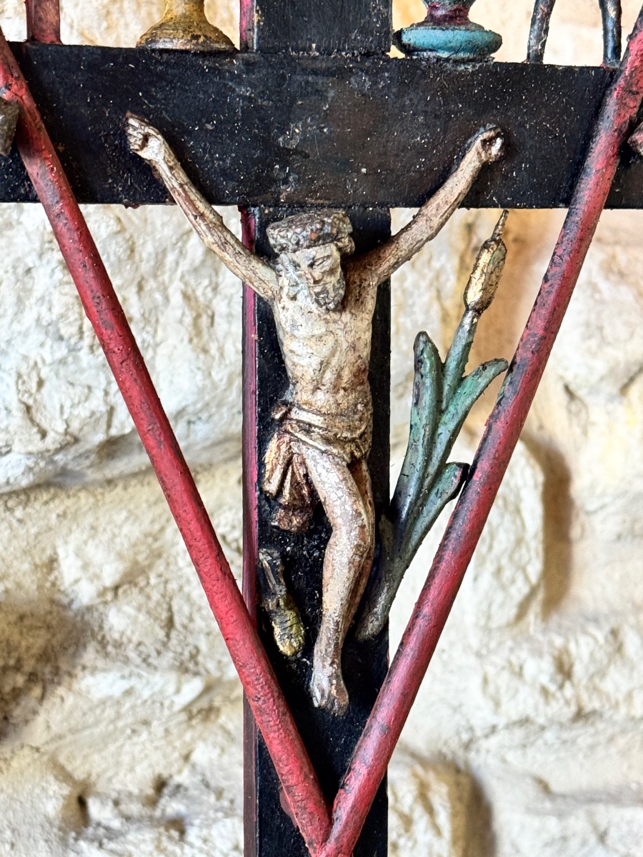 croix de marinier du Rhône aux Instruments de la Passion – Art populaire provençal, XIX s-photo-3