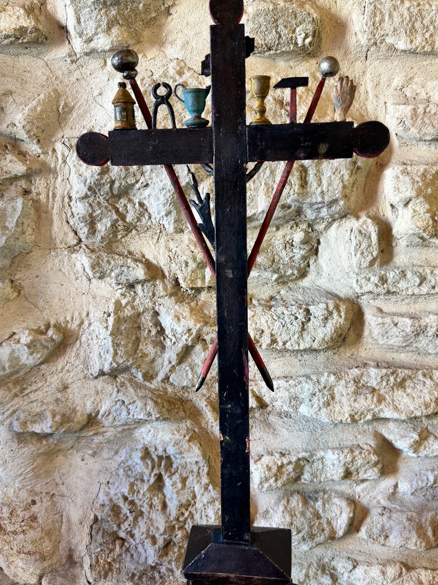  croix de marinier du Rhône aux Instruments de la Passion – Art populaire provençal, XIX s-photo-4