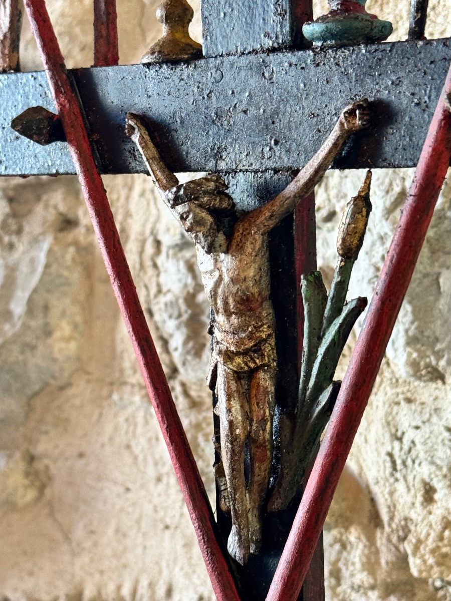  croix de marinier du Rhône aux Instruments de la Passion – Art populaire provençal, XIX s-photo-1