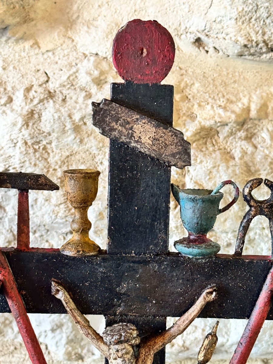 croix de marinier du Rhône aux Instruments de la Passion – Art populaire provençal, XIX s-photo-6
