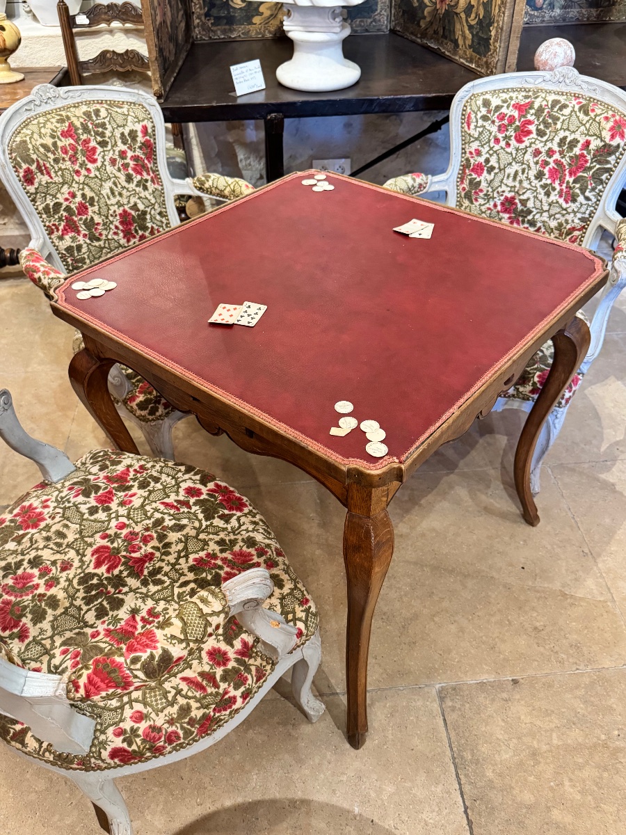 Table à jeux en noyer, style Louis XV, XVIIIe siècle-photo-2