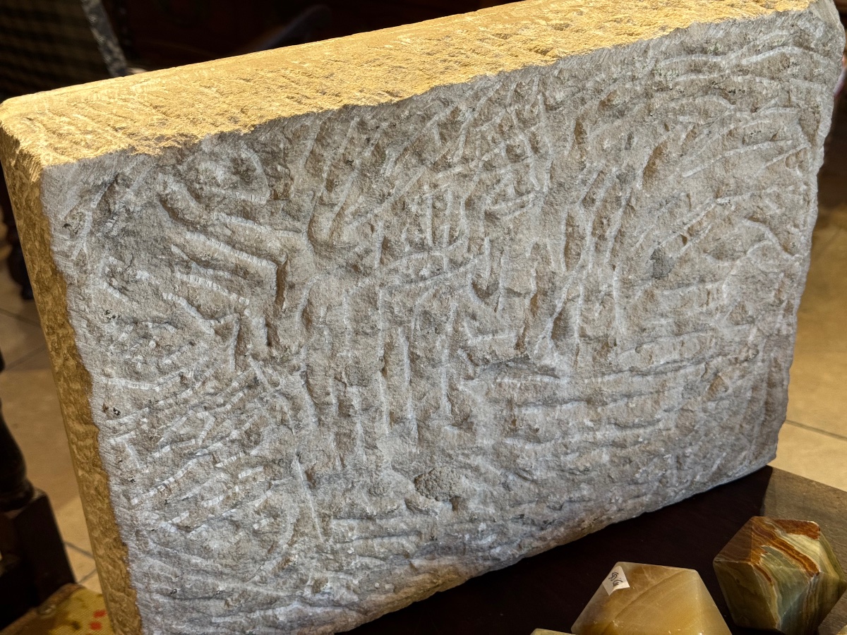 Deposition Of The Cross – Stone Bas-relief, 16th Century-photo-1