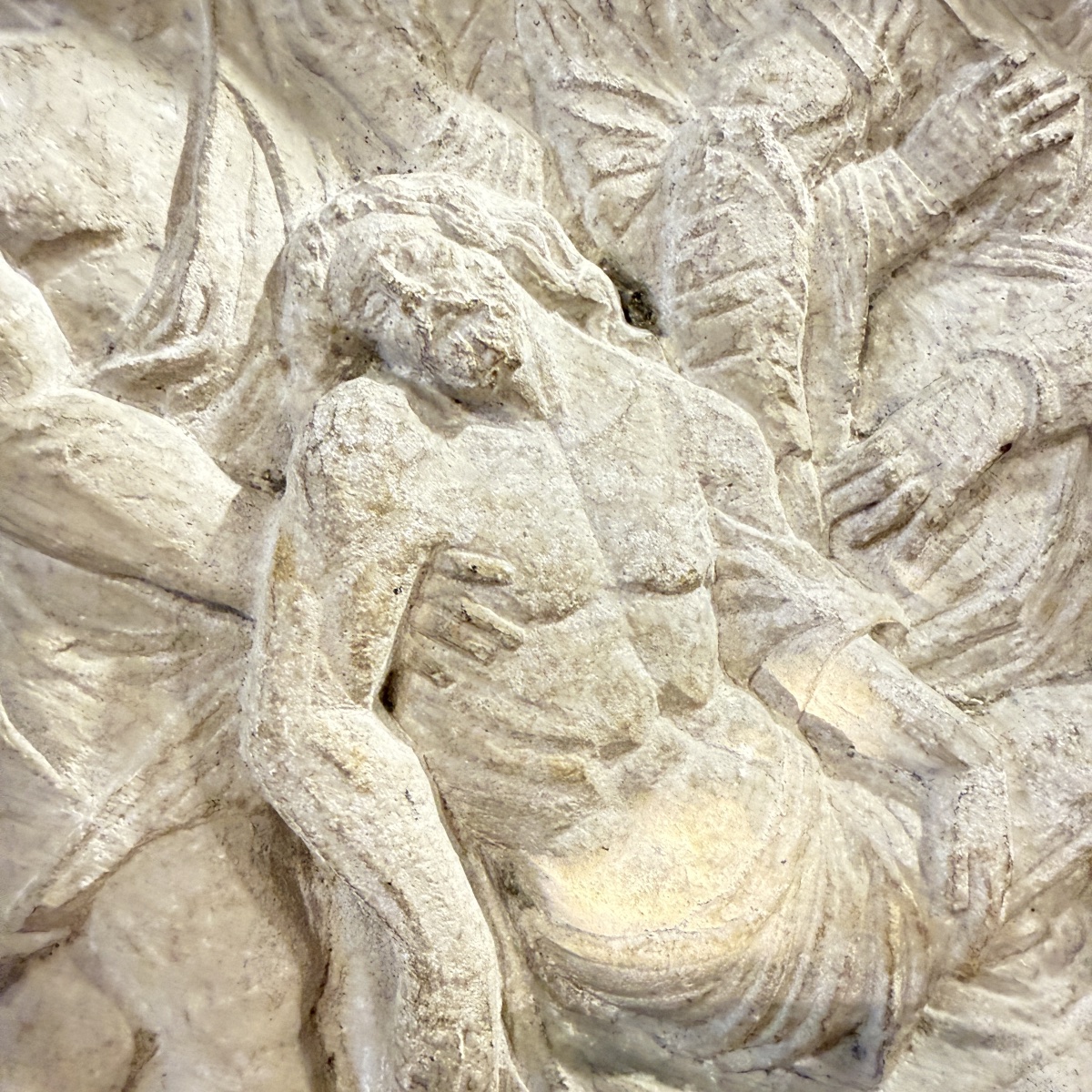 Deposition Of The Cross – Stone Bas-relief, 16th Century-photo-6