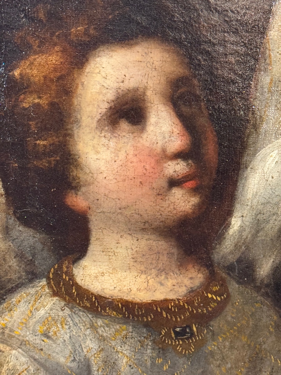 Saint Frances Of Rome And The Angel – Oil On Canvas, 17th Century-photo-3
