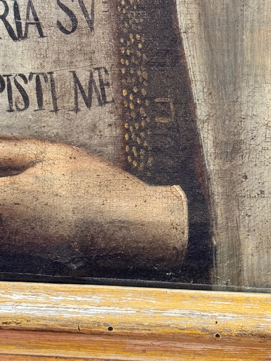 Saint Frances Of Rome And The Angel – Oil On Canvas, 17th Century-photo-2