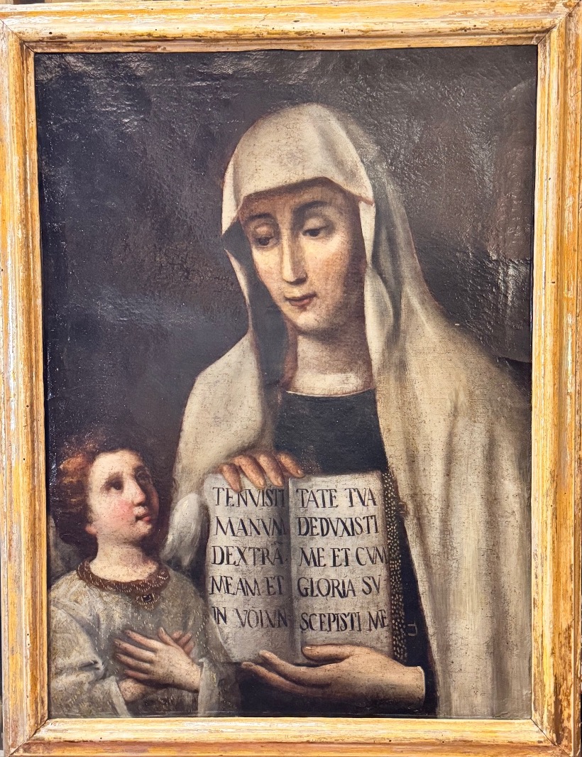Saint Frances Of Rome And The Angel – Oil On Canvas, 17th Century