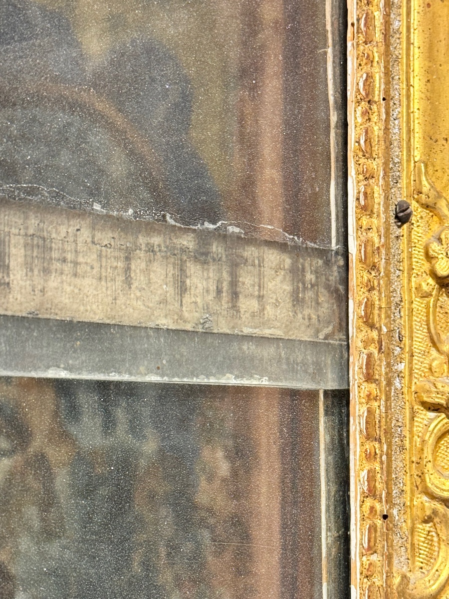 Large Carved And Gilded Wooden Mirror With Rocaille Decoration – 18th Century-photo-6