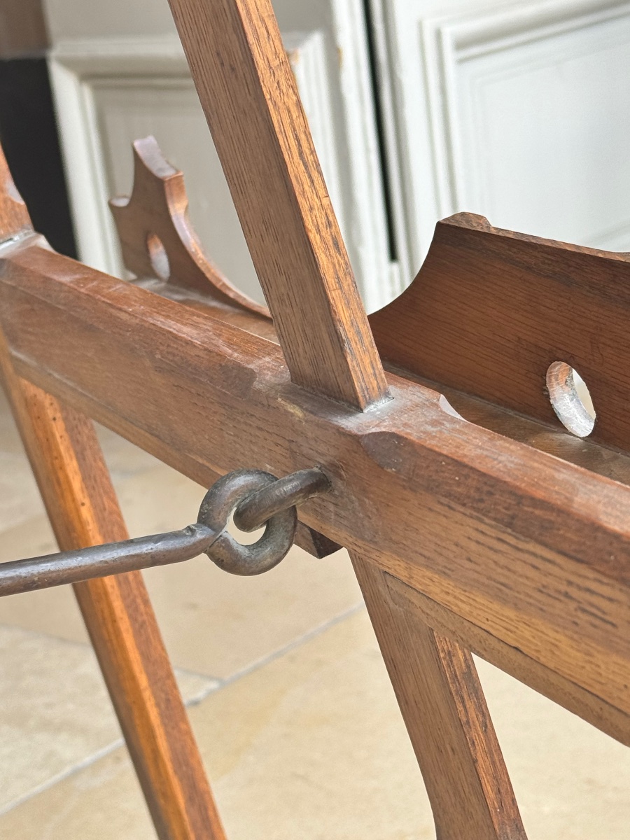 Large Carved And Pierced Oak Artist’s Easel – 19th Century-photo-4
