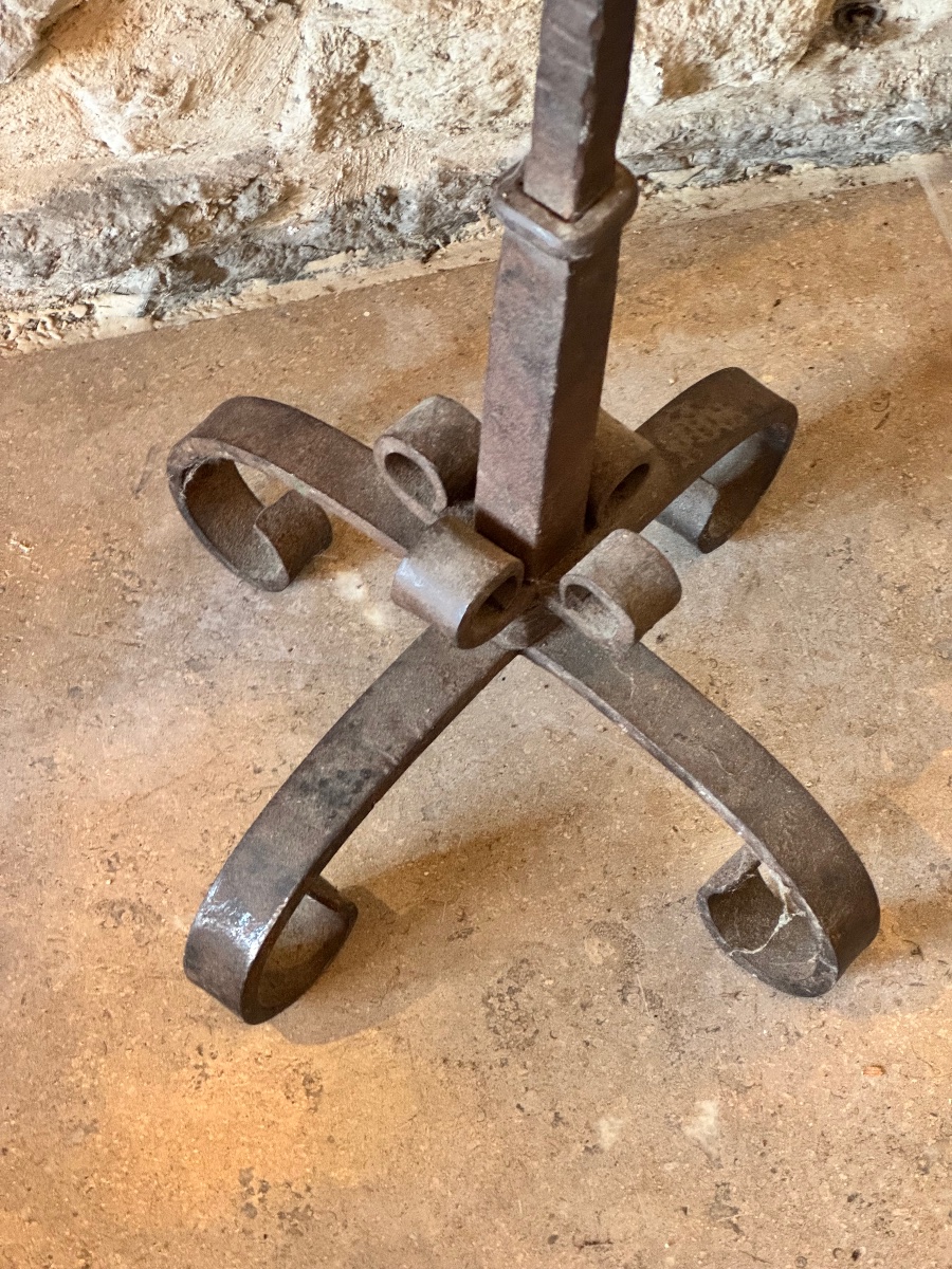 Large Wrought-iron Candleholder – Early 20th Century-photo-2