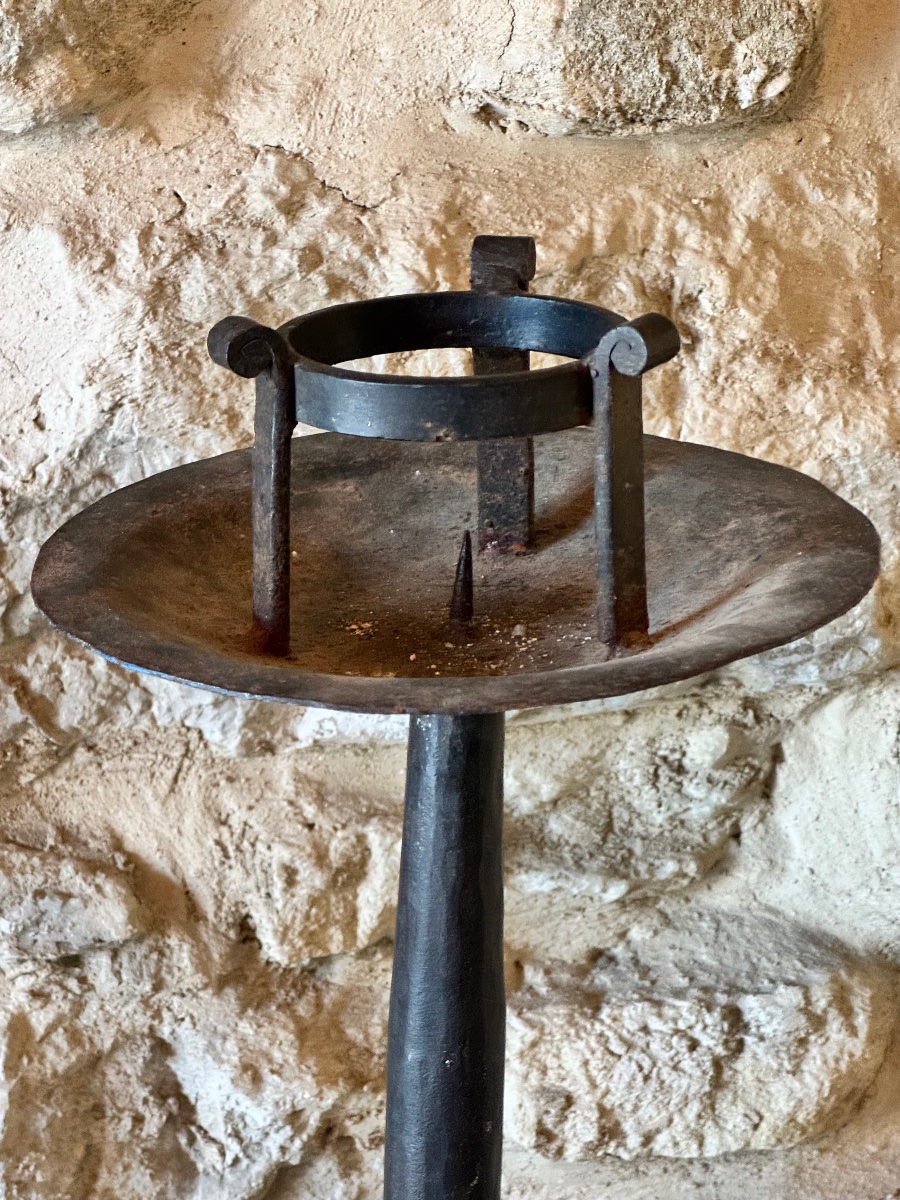 Large Wrought-iron Candleholder – Early 20th Century-photo-3