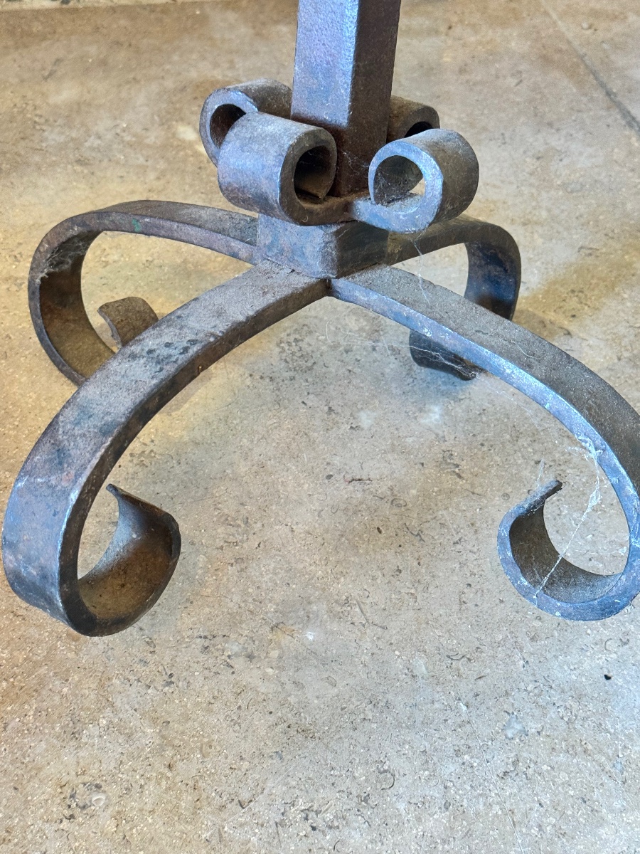 Large Wrought-iron Candleholder – Early 20th Century-photo-4