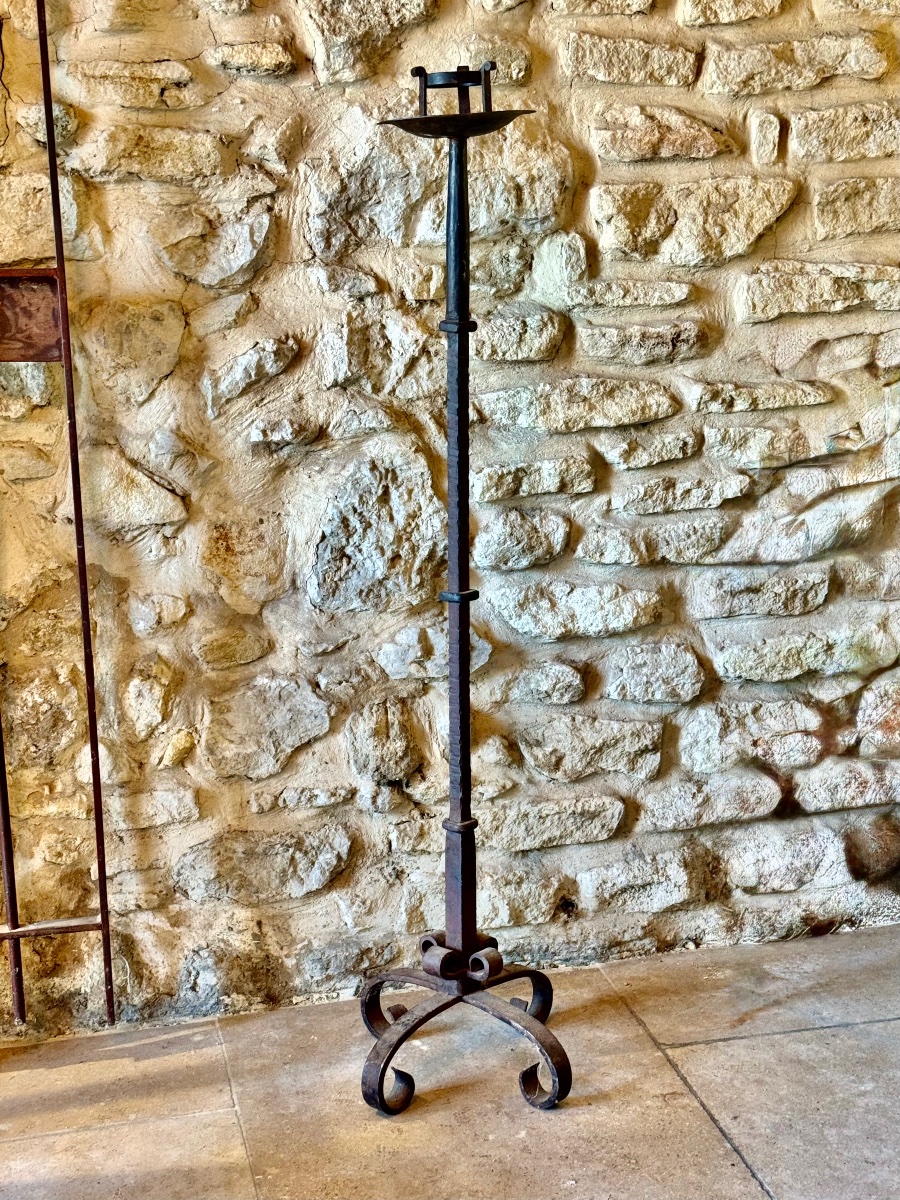 Large Wrought-iron Candleholder – Early 20th Century