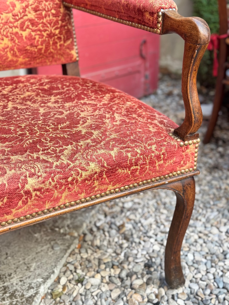 High-backed Regency Armchair In Walnut – 18th Century-photo-2