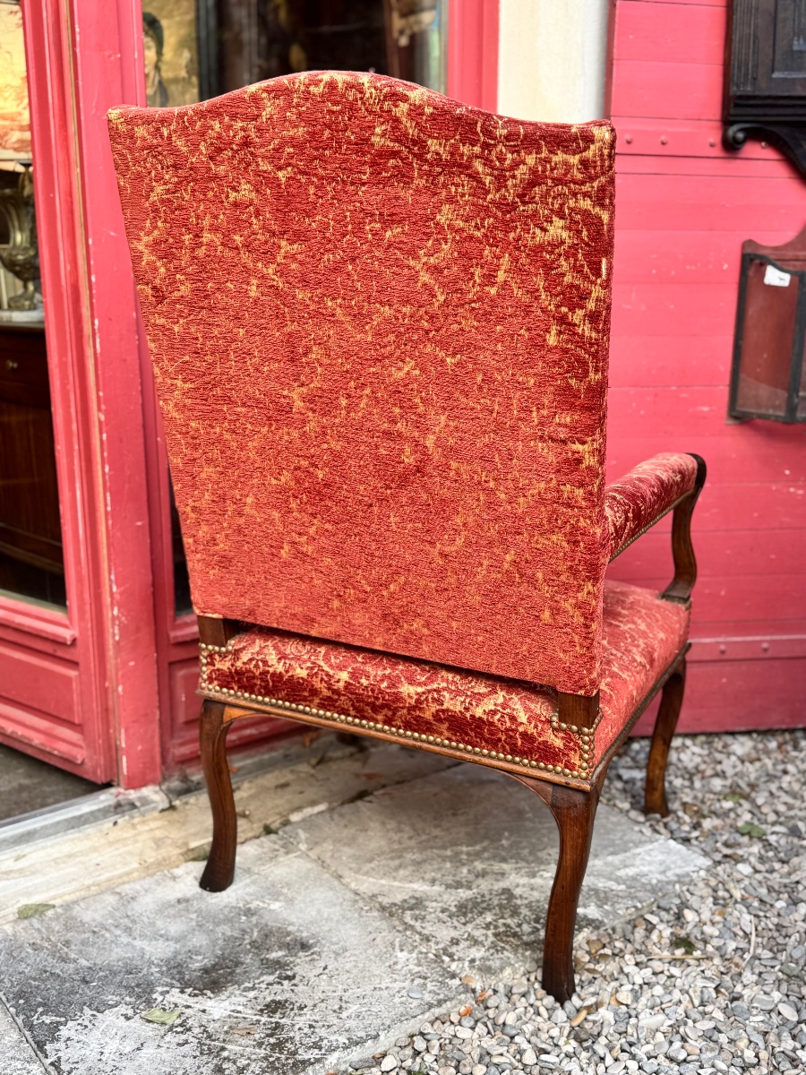 High-backed Regency Armchair In Walnut – 18th Century-photo-6