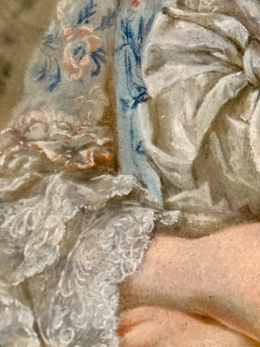 Pastel XVIIIe, Portrait de Mademoiselle Delamarre, attribué à Lépicié ou Jeaurat de Bertry-photo-2