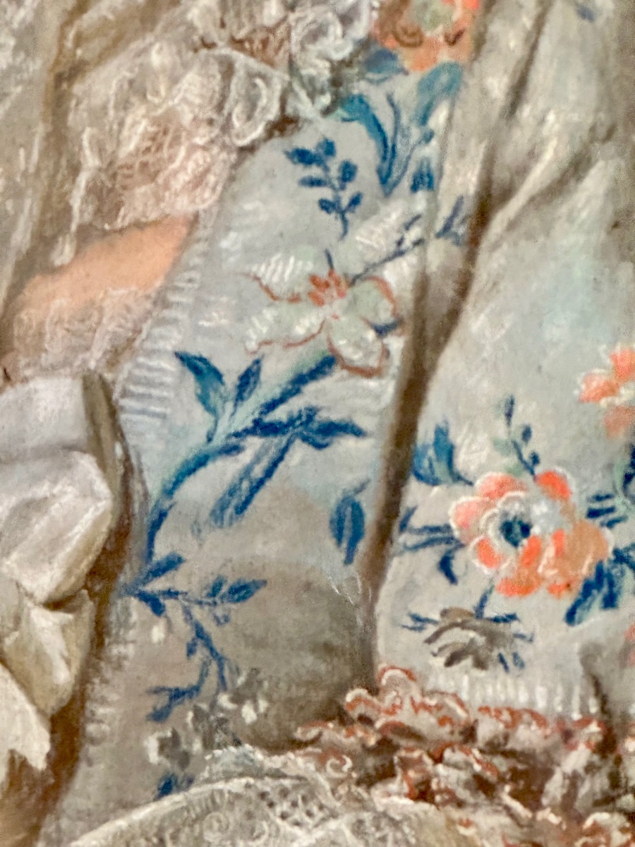 Pastel XVIIIe, Portrait de Mademoiselle Delamarre, attribué à Lépicié ou Jeaurat de Bertry-photo-3