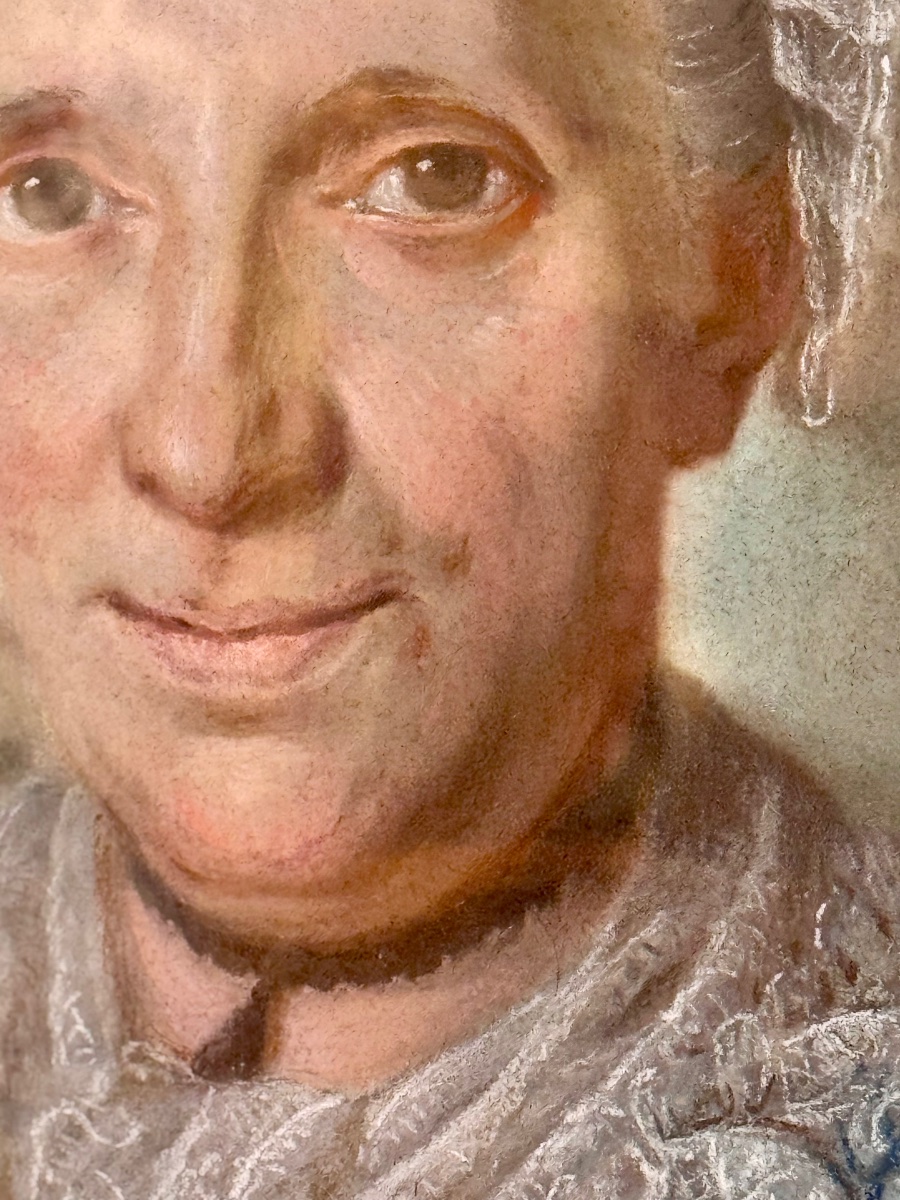Pastel XVIIIe, Portrait de Mademoiselle Delamarre, attribué à Lépicié ou Jeaurat de Bertry-photo-4