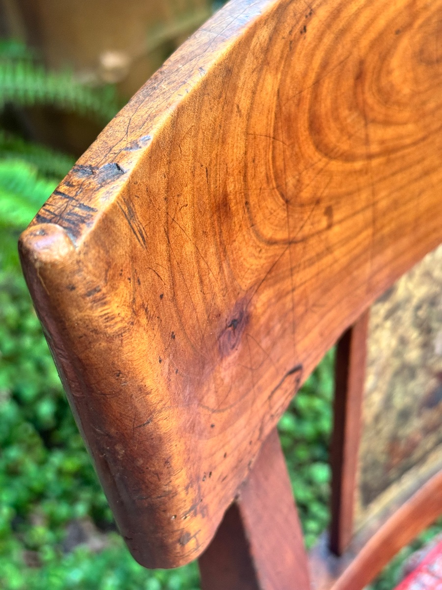 Paire de chaises paillées d’époque Directoire, fin du XVIIIe – début du XIXe, en bois fruitier-photo-2