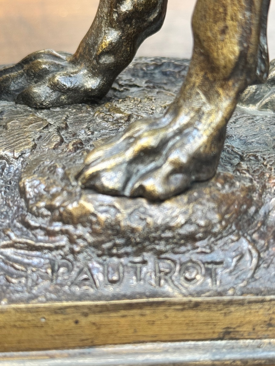 Hare-hunting Dog, 19th-century Bronze. Ferdinand Pautrot (1832–1874) -photo-2