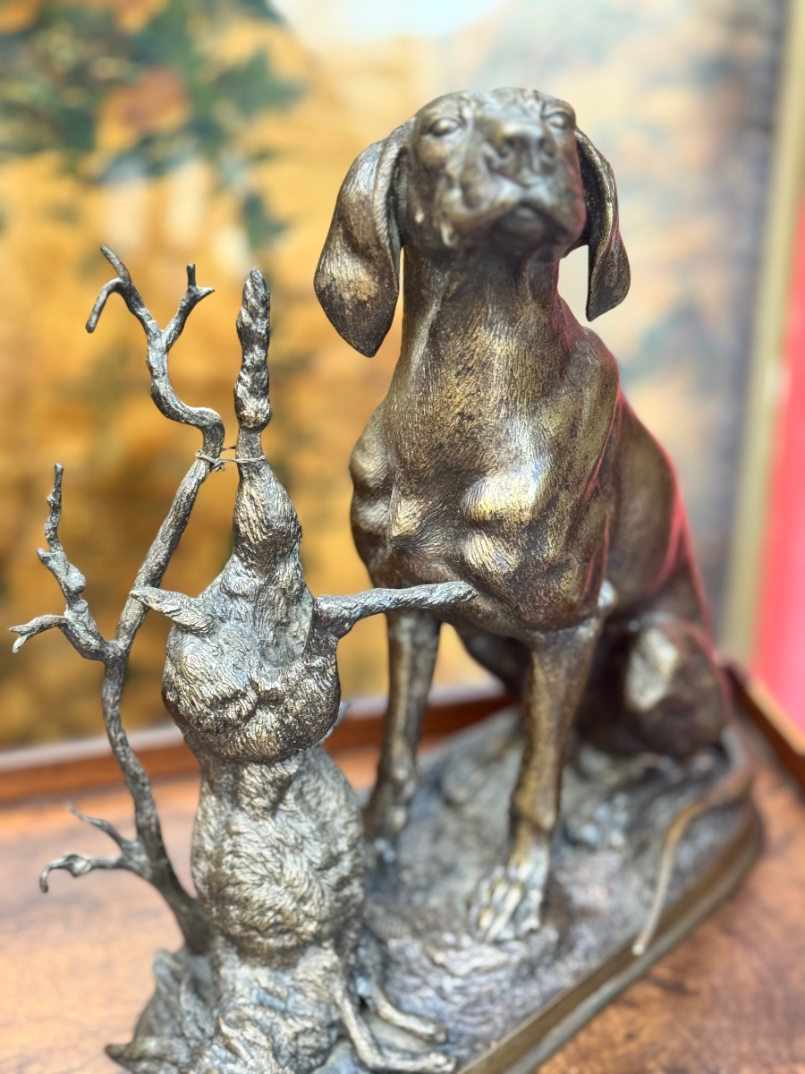 Hare-hunting Dog, 19th-century Bronze. Ferdinand Pautrot (1832–1874) -photo-3