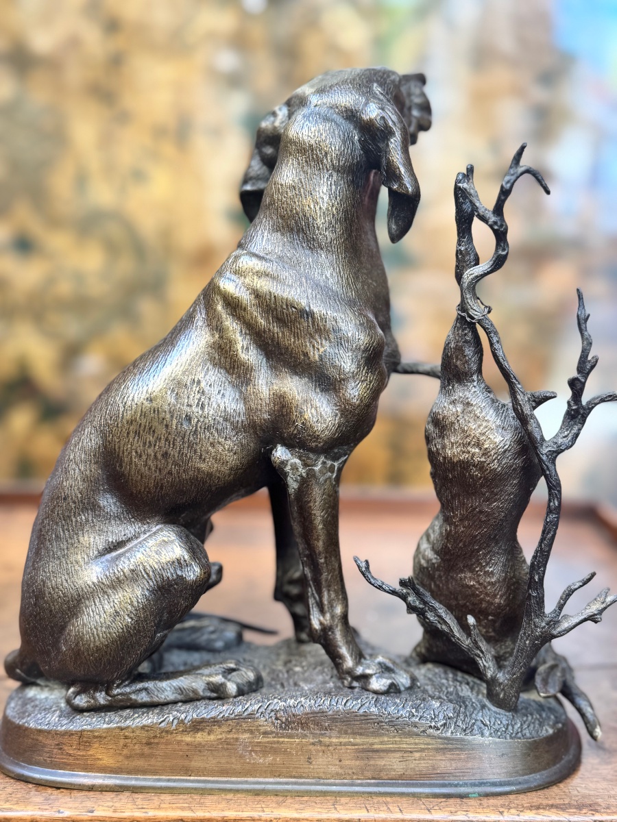 Hare-hunting Dog, 19th-century Bronze. Ferdinand Pautrot (1832–1874) -photo-7