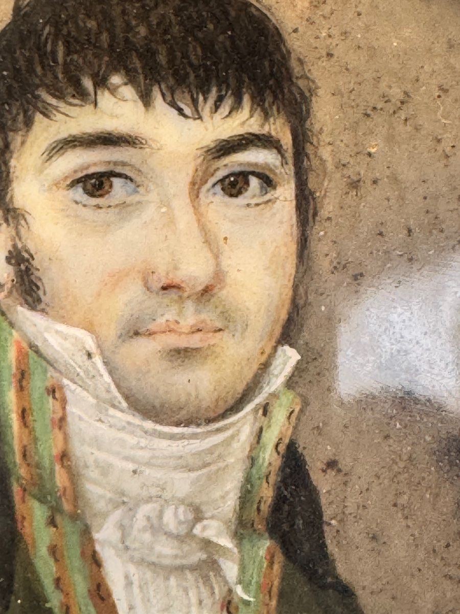 Portrait miniature d’un jeune homme – Époque Premier Empire, vers 1800-1815-photo-4