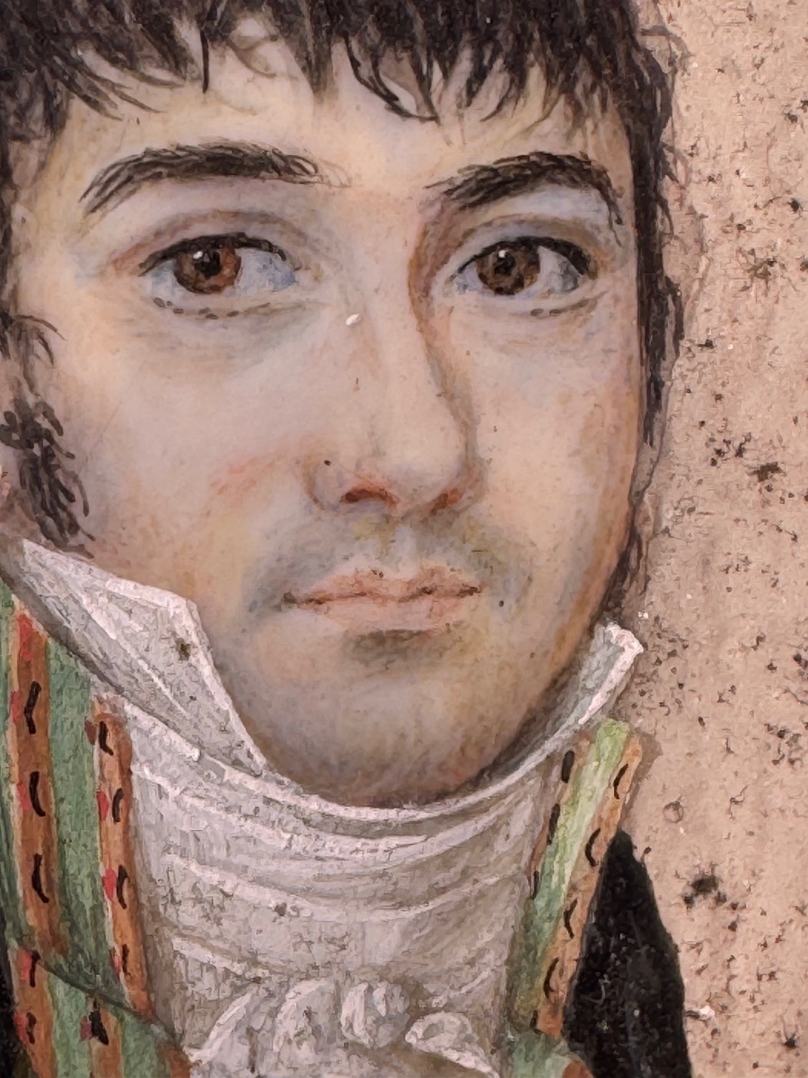 Portrait miniature d’un jeune homme – Époque Premier Empire, vers 1800-1815-photo-2