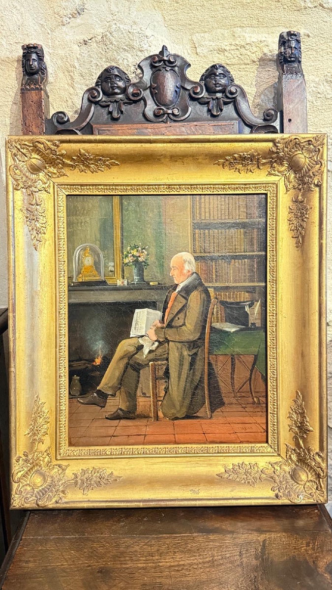Pair Of Interior Scenes – 1839 Attributed To Noël-thomas-joseph Clérian (1796–1842)-photo-4